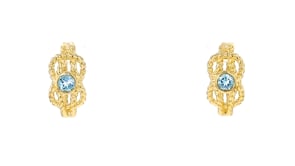 50 ct. t.w. Swiss Blue Topaz Roped Hoop Earrings in 18kt Gold Over Sterling