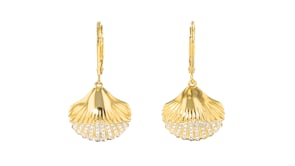 15 ct. t.w. Diamond Seashell Drop Earrings in 18kt Gold Over Sterling