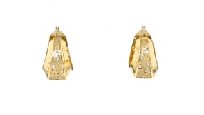 Italian 14kt Yellow Gold Floral Filigree Hoop Earrings