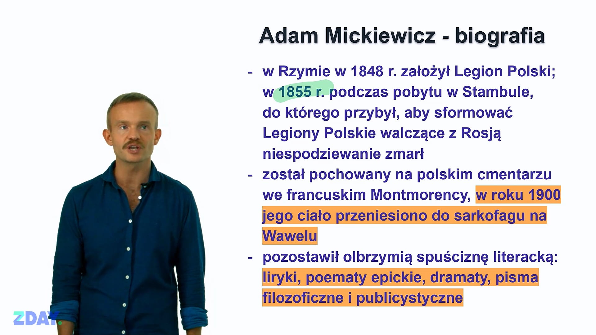Miniaturka materiału wideo na temat: Adam Mickiewicz – o autorze. Kliknij, aby obejrzeć materiał.