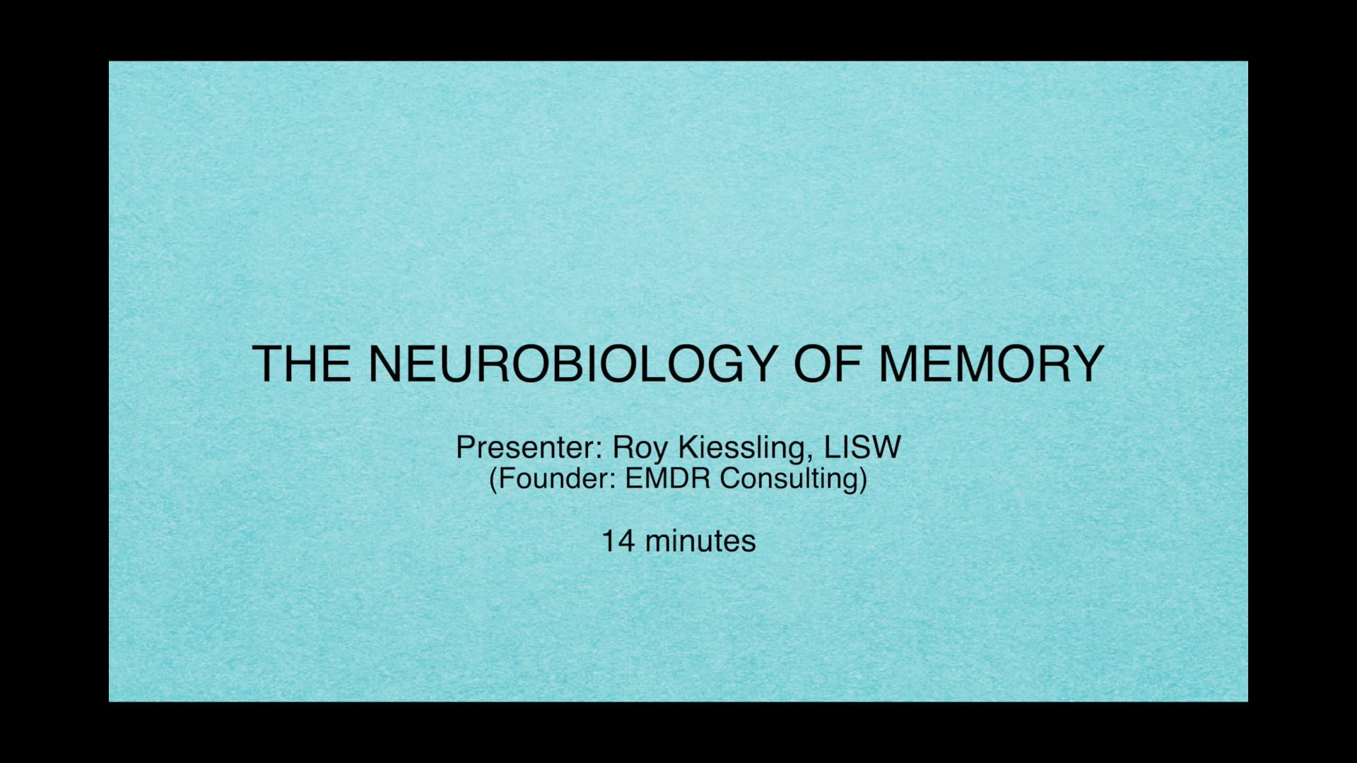 NEUROBIOLOGY OF MEMORY - NEUROBIOLOGY OF MEMORY On Vimeo