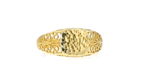 18kt Gold Over Sterling Openwork Filigree Signet Ring