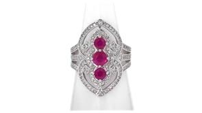 1.00 ct. t.w. Ruby and .51 ct. t.w. Diamond Ring in Sterling Silver