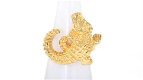 Italian 18kt Yellow Gold Crocodile Ring