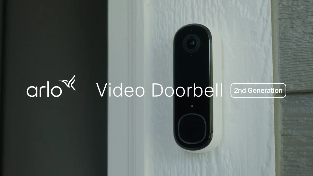 Arlo Essential (2nd Gen) 2K Wireless Video Doorbell White/Black