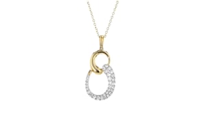 33 ct. t.w. Pave Diamond Swirl Pendant Necklace in 18kt Yellow Gold