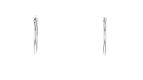 1.5mm 14kt White Gold Hoop Earrings