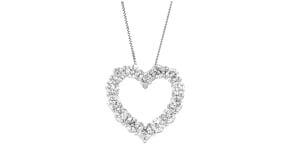 2.75 ct. t.w. Diamond Heart Pendant Necklace in 14kt White Gold