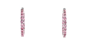 2.20 ct. t.w. Pink Tourmaline Inside-Outside Hoop Earrings in Sterling Silver
