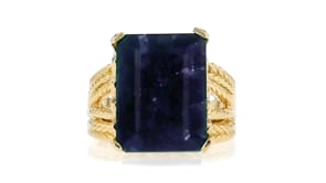 15.00 Carat Sapphire Multi-Row Ring in 18kt Gold Over Sterling