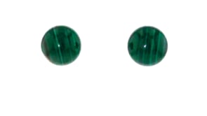 Malachite Stud Earrings in 14kt Yellow Gold