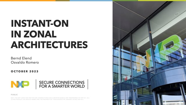 Instant-on in zonal architectures