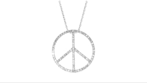 1.00 ct. t.w. Diamond Peace Sign Pendant Necklace in Sterling Silver