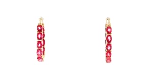 4.60 ct. t.w. Pink Topaz Inside-Outside Hoop Earrings in 18kt Gold Over Sterling