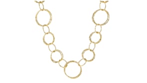 Italian 18kt Yellow Gold Textured Circle-Link Necklace