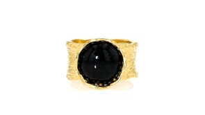 Onyx Ring in 18kt Gold Over Sterling