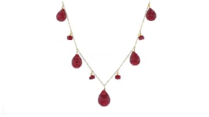 33.90 ct. t.w. Ruby Drop Necklace in 14kt Yellow Gold