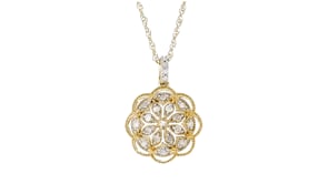 25 ct. t.w. Diamond Flower Pendant Necklace in 18kt Gold Over Sterling