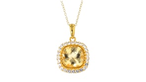 6.25 Carat Citrine and .90 ct. t.w. White Topaz Pendant Necklace in 18kt Gold Over Sterling