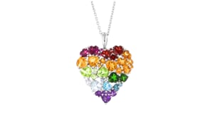 7.56 ct. t.w. Multi-Gemstone Heart Pendant Necklace in