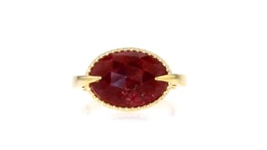 7.00 Carat Ruby Ring in 18kt Gold Over Sterling