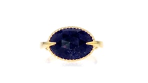 6.00 Carat Sapphire Ring in 18kt Gold Over Sterling