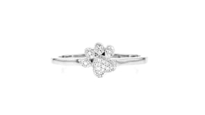 Diamond-Accented Paw Print Ring in Sterling Silver