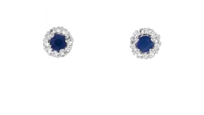 1.20 ct. t.w. Sapphire and .80 ct. t.w. White Topaz Jewelry Set Earrings and Pendant Necklace in Sterling Silver