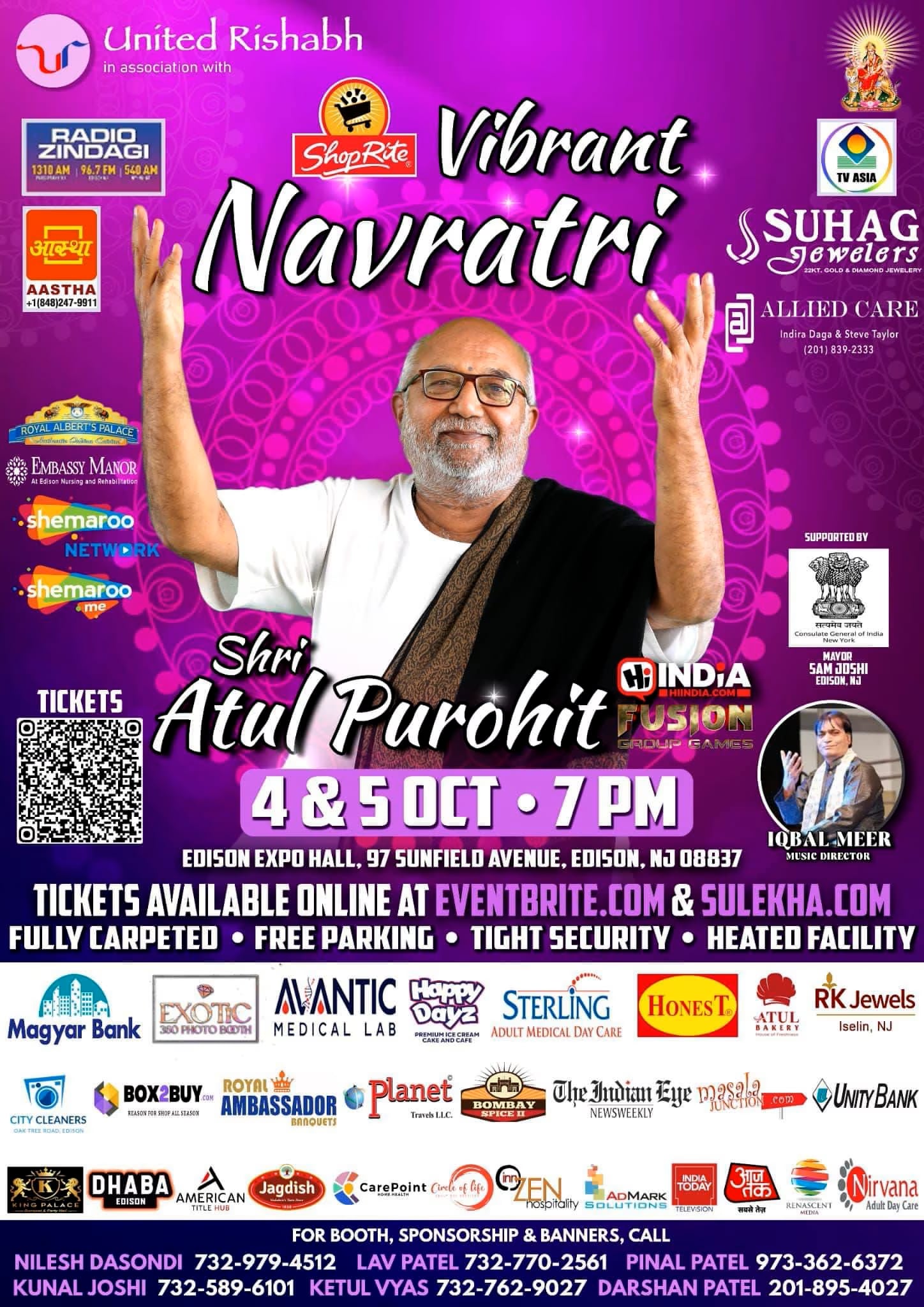 Vibrant Navratri with Atul Purohit at Edison Expo Hall, Edison NJ