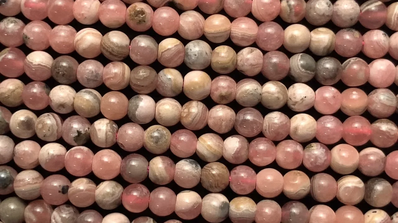 動画】アルゼンチン産インカローズAA ラウンド4mm 1連(約37cm