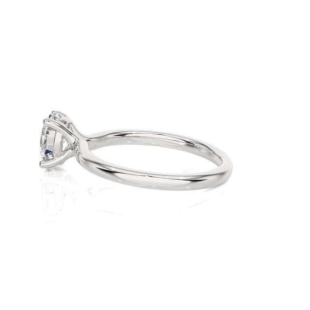 1.00 carat solitaire ring with lab grown oval diamond in white gold