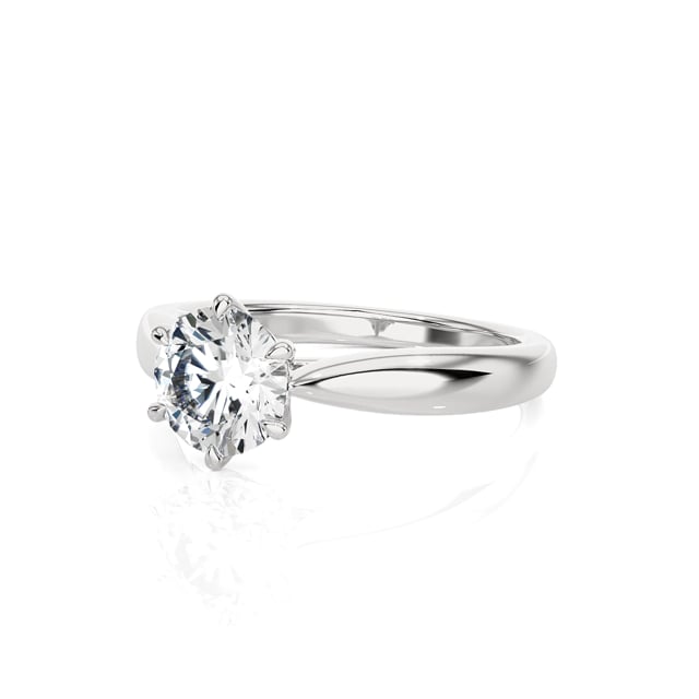 2.00 carat solitaire ring in white gold with round lab grown diamond