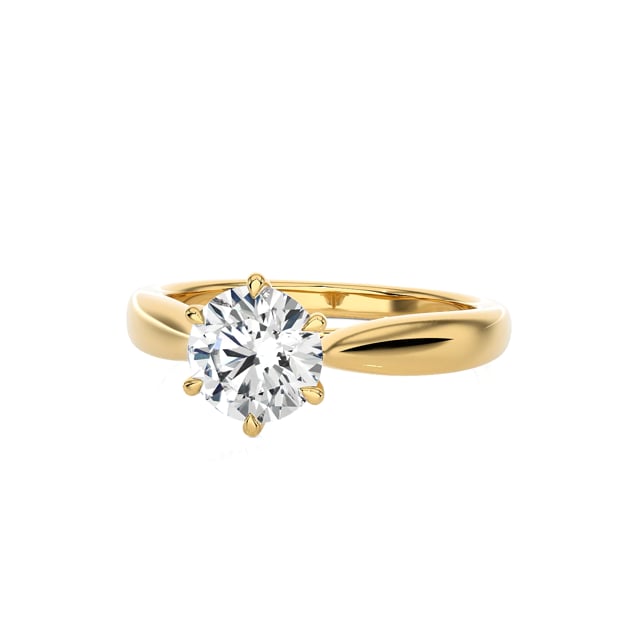 1.00 carat solitaire diamond ring in yellow gold