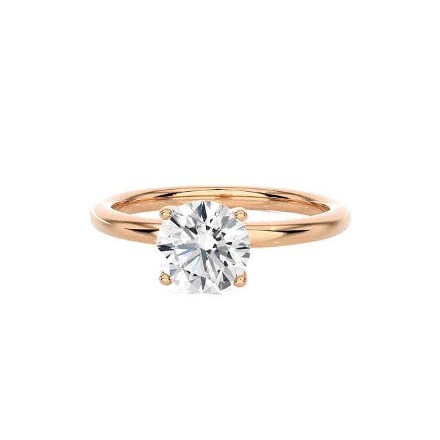 5.00 carat solitaire ring in red gold with round lab grown diamond