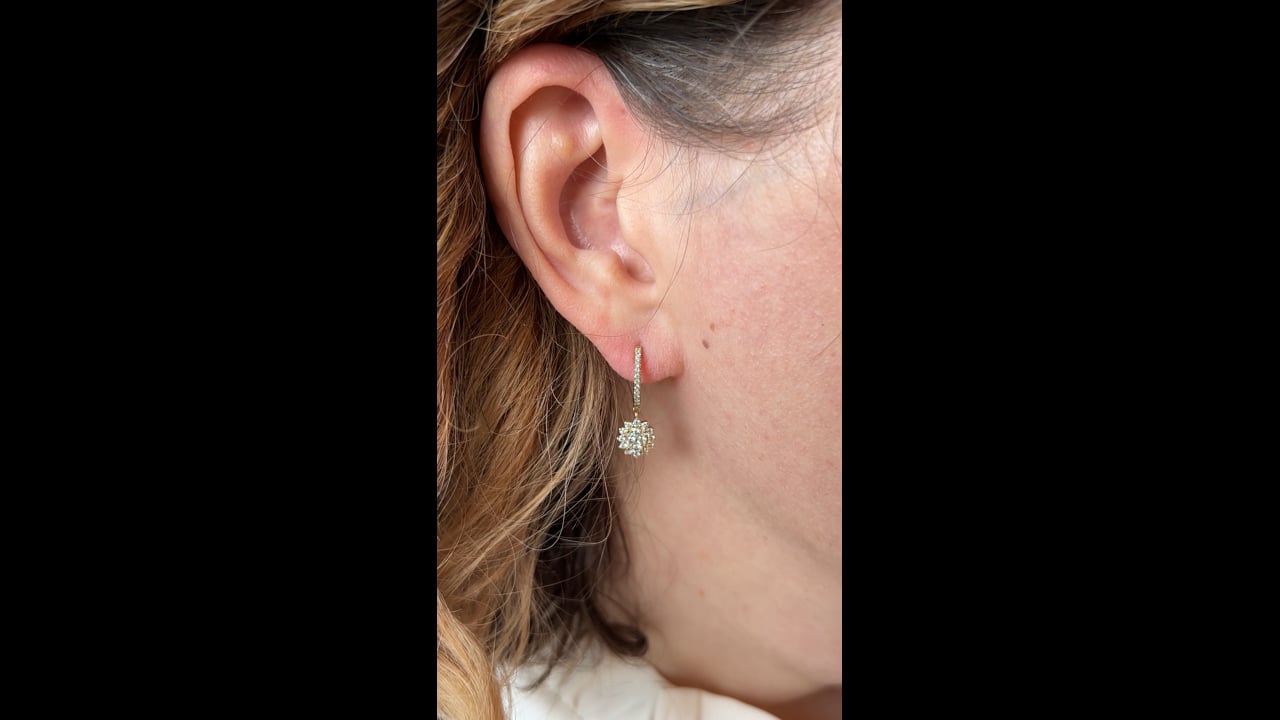 61 Diamond Drop Hoop Earrings in 14k Yellow Gold – Filigree