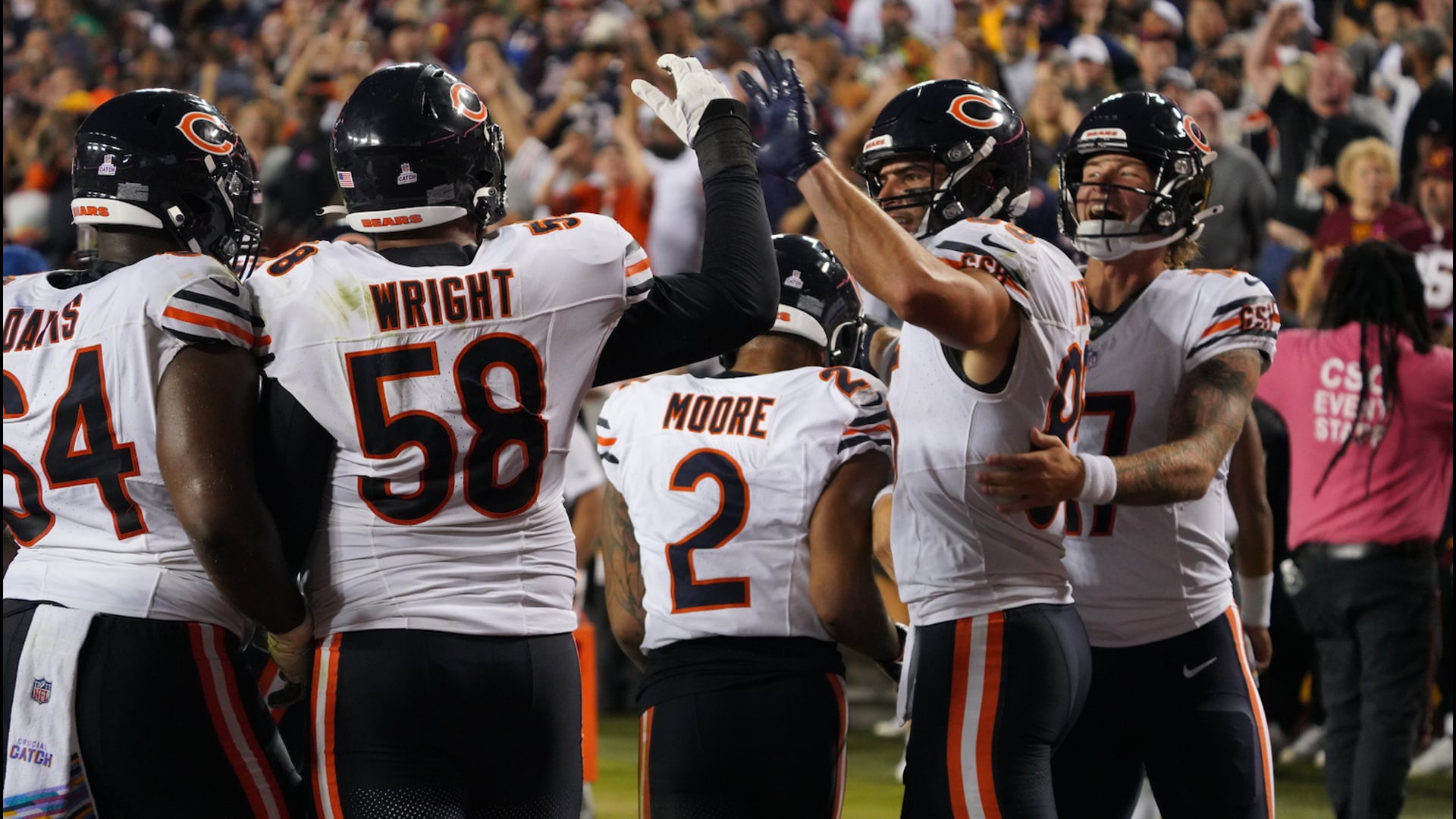 Bears Offensive Huddle Orange Uniforms - Marquee Sports Network