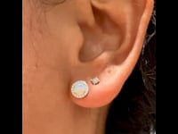 Diamond Opal 14k Cluster Earrings 15155-8509