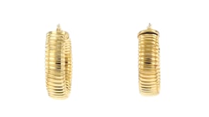 Charles Garnier Tubogas 18kt Gold Over Sterling Hoop Earrings