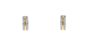 Charles Garnier .70 ct. t.w. CZ Hoop Earrings in Two-Tone Sterling