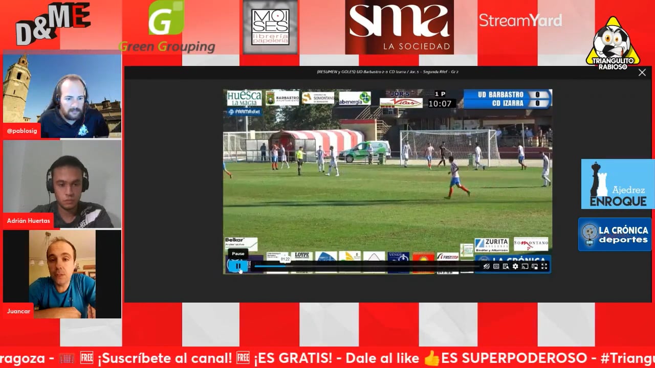 (Jornada 5 - Segunda Rfef) TERTULIA UD BARBASTRO Fuente: Canal YouTube El Triangulito Rabioso