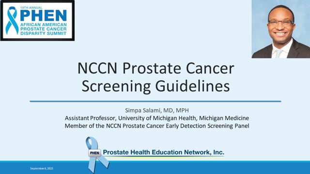 NCCN Prostate Cancer Screening Guidelines
