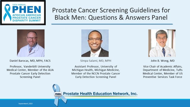 Prostate Cancer Screening Guidelines for Black Men: Questions & Answers Panel