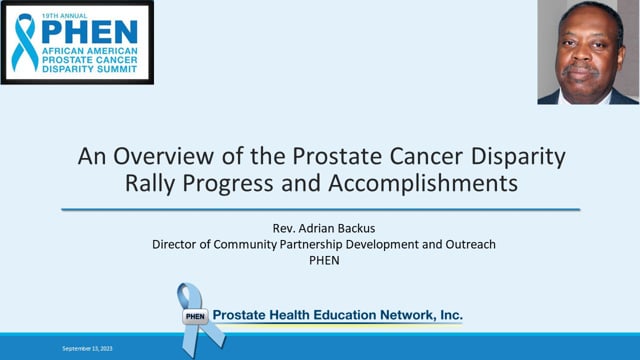 An Overview of the Prostate Cancer Disparity Rally Progress and Accomplishments