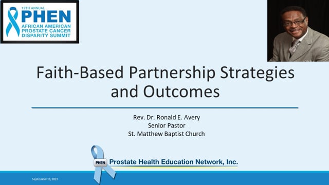 Faith-Based Partnership Strategies and Outcomes: Rev. Dr. Ronald Avery
