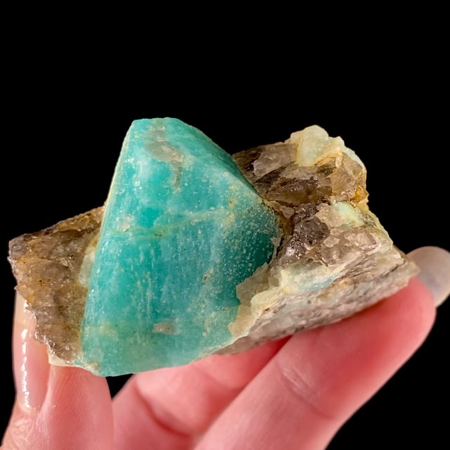 Microcline var: Amazonite (translucent!) with Smoky Quartz (RARE locality)