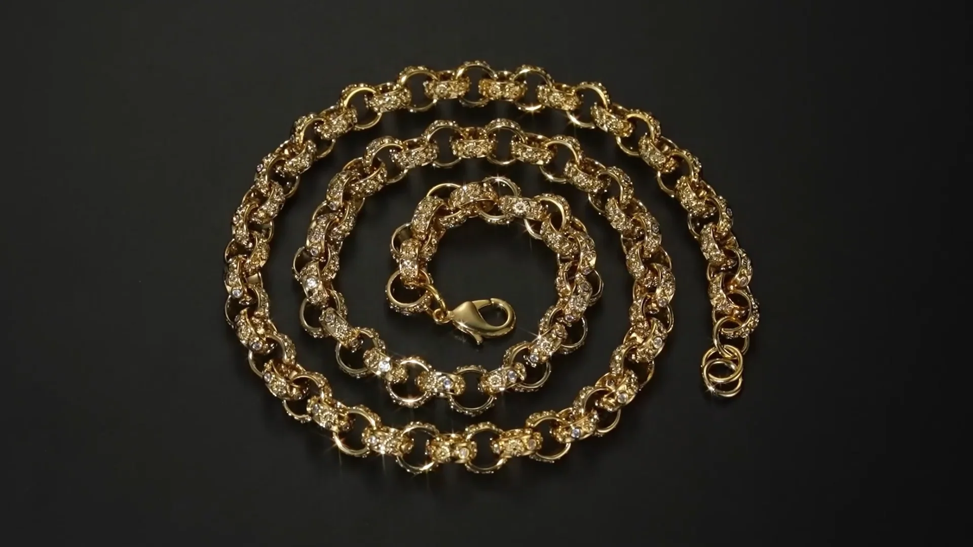 gc243_26 12mm Gold Belcher Chain Crystal Flower Pattern on Vimeo
