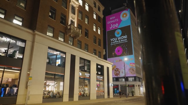 Donut Scratchcard OOH Game Projections