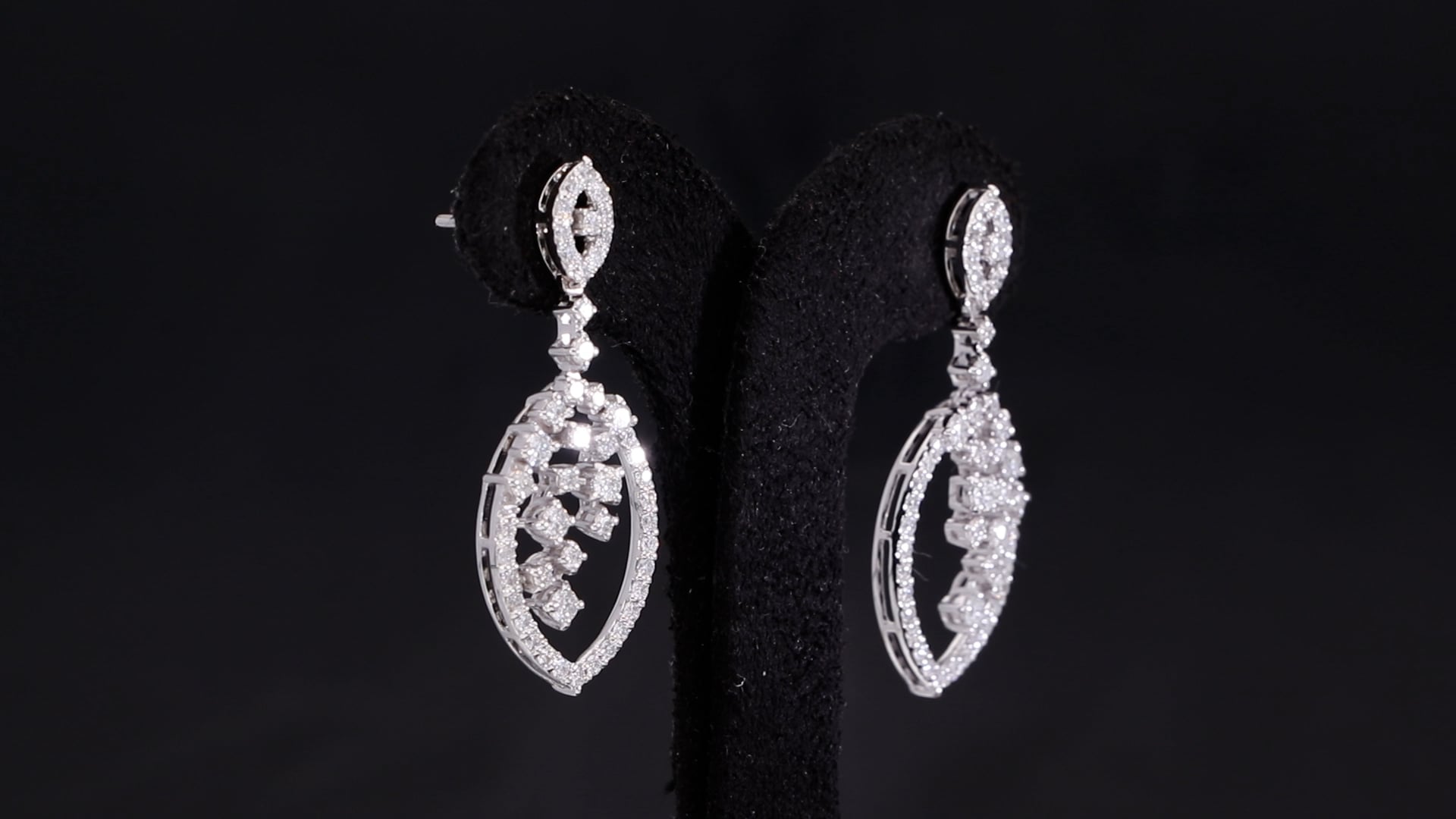 Boucles D'oreilles Diamant Naturel 1 Ct - Or Blanc 14k - Rondes - Neuf Sans Emballage