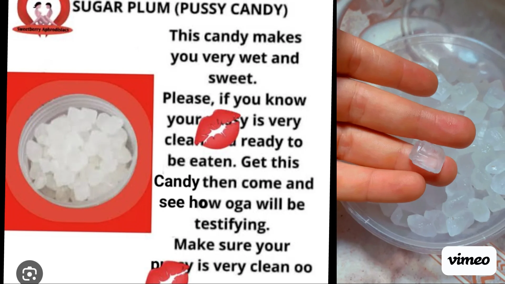 Sugar lump (pussy candy) on Vimeo