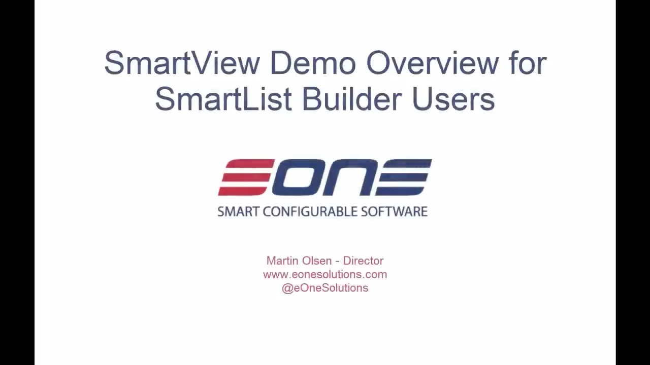 SmartView Demo Overview for SmartList Builder Users on Vimeo